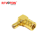 Prise mâle SMB d'alimentation d'usine vers prise femelle SMB Coude à angle droit à 90 degrés Rohs en laiton conforme pour les applications RF en stock