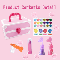 Lot de maquillage pour enfants en gros, lavable, avec étui, personnalisable, pour filles, jouets de beauté pour enfants, pour le marché américain