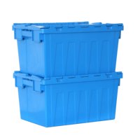 Bacs de rangement empilables en plastique robuste avec couvercle articulé pour déménagement, vente en gros