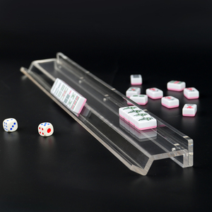Wholesale Luxury Two in One Wave Slot 17.5 Inch Hawksbill Tortoiseshell Acrylic American Mahjong <b>Card</b> Rack for Leisure Game - Product Image 2