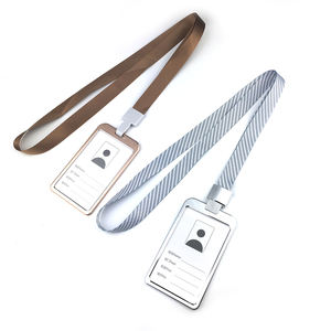 Distintivi porta carte d'identità in lega di alluminio e porta Badge con nome verticale con cordino in poliestere personalizzato - Product Image 3