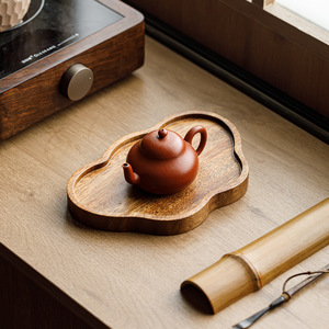 Guanlan Walnut Teapot <b>Tray</b> Solid Wood Dream Butterfly Shape Small <b>Tea</b> <b>Tray</b> For Dry Brewing Household Use - Product Image 3