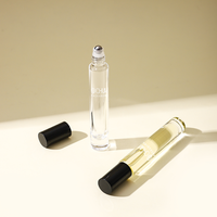 10ml 30ml 50ml Roll-on temizle kozmetik parfüm uçucu yağ göz jel çelik rulo topu cam şişe ile çıkarılabilir plastik üst