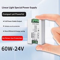 Transformateur de bande LED ultra-mince MWISH 24W 60W 100W, alimentation à découpage de petit volume 24V DC, entrée 100-265V avec protection