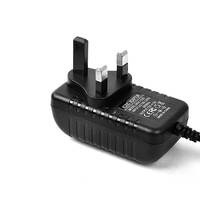 Adaptateur secteur 12V 2A avec prise UK, chargeur mural AC DC 24W CE FCC RoHS pour appareils électroniques, bandes lumineuses LED