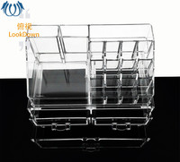 Tiroir de bureau chinois bon marché, acrylique transparent, boîte de rangement pour cosmétiques, grande commode, étagères en plastique