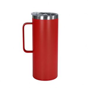 Logo 20Oz Double Walled Stainless Steel Insulated Coffee Tumbler Camping Mug With Plastic Bottom and Handle Small Storage Bottom - Product Image 2