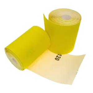 2Pcs 93mm*5m Yellow Sanding Paper Roll Quartz Sand Square Sand Sandpaper for Metal Polishing and Grinding 100 and 120 Grit