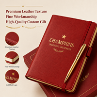 Maßgefertigtes PU-Leder Hardcover Notizbuch Geschenkset Stift Genähter Hardcover-Einband Individuelle Logo-Optionen für Firmen- und Sportveranstaltungs-Geschenke