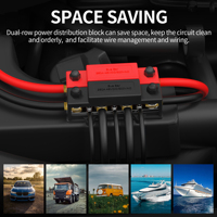 Barre omnibus solaire en cuivre 250A 48V pour batterie, avec bornes 4x3/8” (M10), certifiée RoHS et CE, blocs de distribution d'énergie pour bateaux et applications automobiles