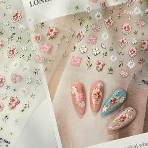 Recomendación de Venta Caliente: Adhesivos <span class=keywords><strong>para</strong></span> <span class=keywords><strong>Uñas</strong></span> con Diseño Floral Francés, Línea Dorada en Forma de Media Luna, <span class=keywords><strong>para</strong></span> Decoración de Manicura en Fiestas y Festivales - Product Image 2