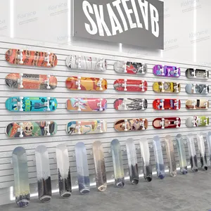 Support mural pour <span class=keywords><strong>planche</strong></span> à roulettes longboard Kainice, support <span class=keywords><strong>de</strong></span> rangement pour mur à lattes, présentoir pour vélo, <span class=keywords><strong>planche</strong></span> <span class=keywords><strong>de</strong></span> <span class=keywords><strong>surf</strong></span>, casque, E1 sans formaldéhyde - Product Image 1