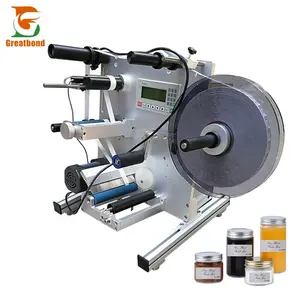 Best Seller Anti-counterfeiting Digital Printing Sticker Semi-automatic Round Glass PET Plastic Bottle Labeling Machine For sale