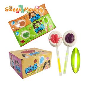 Caramelos de Piruleta con Forma de <span class=keywords><strong>Pizza</strong></span> y Beso Afrutado OEM, Textura Dura con Ingredientes Ligeros, Azúcar, Empaquetados en Bolsa - Product Image 3