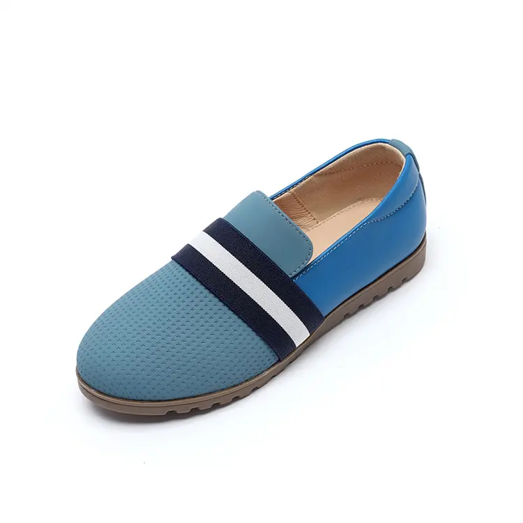 Wholesale Casual Comfortable Round Toe Shoes Non-slip Outsole Blue School Suit Shoes For Kids