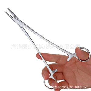 Hai Feng Porte-aiguilles hémostatiques dentaires 12,5 14 16 18 cm, pointes droites et courbées, instruments chirurgicaux pour la formation et les exercices - Product Image 3