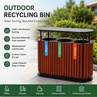 Poubelles métalliques extérieures pour espaces publics, de grande taille municipale, pour la classification des déchets environnementaux, avec couvercles (type bac à fruits)