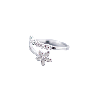 European American Hot Selling Rhodium 925 <b>Sterling</b> <b>Silver</b> Flying Butterfly Gardenia Flower Wedding <b>Rings</b> <b>Adjustable</b> Open <b>Ring</b> - Product Image 1