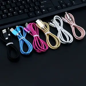 Cable USB de nailon trenzado tipo C, Cable de carga rápida de sincronización de datos para Huawei y Xiaomi, 1, 2 y 3M, precio barato