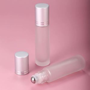 Venta al por Mayor de 100 Piezas de Mini Botellas de Perfume de Vidrio Cilíndricas Vacías de 10 ml con Rodillo y Embalaje en Cartón - Product Image 4