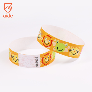 Custom Logo Printed Bracelet Waterproof Paper Tyvek Wristbands for Event Party Supplies