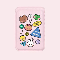 Porte-cartes magnétique en cuir motif Ours brun avec portefeuille détachable pour badge d'accès au bureau et commodité quotidienne