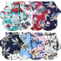Chemise pour chien à imprimé hawaïen, vêtements pour animaux de compagnie à fleurs tropicales, chemise légère d'été pour la plage, pour chiens de petite et moyenne taille