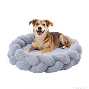Kinghon OEM Meerdere Kleuren Luxe Handgemaakte Zachte Fluwelen Hondendeken met Afneembare Hoes Huisdierenbank Rond Design - Product Image 5