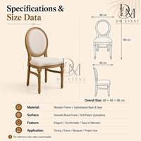 Chaise ovale en PP à motif bois avec assise rembourrée pour banquets de mariage et événements hôteliers, sièges pour projets commerciaux
