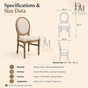 Oval Back Wood Grain PP Upholstered <b>Chair</b> with <b>Padded</b> Seat for Wedding Banquet and Hotel Events, Commercial Project Seating - Product Image 2