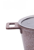Ensemble de casseroles de cuisine MGC German Bevel Series 20/24/28 cm avec couvercle plat en granit brun, ensemble de casseroles de cuisine en métal