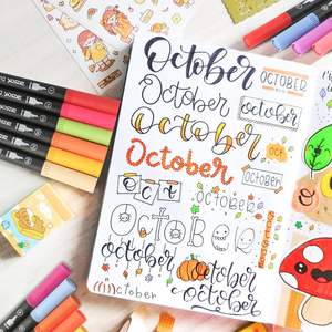 Marcatori a 48 colori per libri da colorare per adulti senza sanguinamento-Duo punta penne artistiche, pennarello da colorare Fine e pennello per calligrafia per adulti - Product Image 6