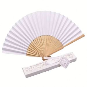 White Folk Art Bamboo Hand Fan Portable Carved Craft with Floral Angelic Basket Model Designs for Wedding Souvenirs Decorations - Product Image 4