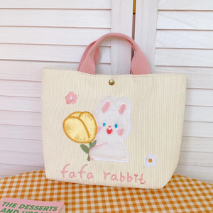 时尚动物印花Ins刺绣毛绒可爱风格帆布购物袋女包简约甜美预售 - Product Image 6