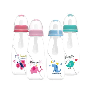 Momeasy BPA الحرة الطفل زجاجة تستخدم في الرضاعة 240 مللي/8oz القياسية PP ضغط تغذية الطفل ملعقة زجاجة تغذية