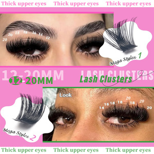 Extensions <span class=keywords><strong>de</strong></span> cils en grappe DIY 100D 120D 150D 200D, effet vison russe, volumineux, 8-16mm, courbure C D, pré-coupés, segmentés, effet wispy - Product Image 2