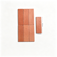 Carreaux de sol et de mur en céramique émaillée rouge mate 61,5x188,5mm Antidérapants 8mm d'épaisseur Durables Résistants aux taches pour murs intérieurs