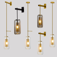 Lampu Dinding LED Minimalis Nordik Berbahan Besi, Lampu Gantung Kreatif untuk Koridor, Lorong, Kamar Hotel, Dinding Latar Belakang Putih Hangat, Ruang Tamu