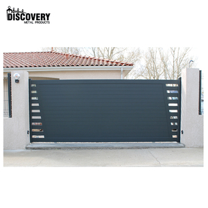 Porte contemporaine coulissante en aluminium Porte de maison Grill Designs Porte pour mur de délimitation avec moteur électrique - Product Image 2
