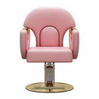 Chaise de barbier ergonomique moderne et exclusive, portable, en acier et cuir synthétique, réglable en hauteur, rotation à 360 degrés, pour salons