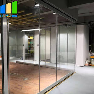 Đa chức năng phòng không khung văn phòng gấp Frosted di động có thể hoạt động kính phân vùng tường hệ thống - Product Image 5