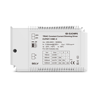 Transformador LED de Plástico AC-DC EUCHIPS de 60W con Controlador de Corriente Constante de Corte de Fase Regulable por Triac 700-1200mA