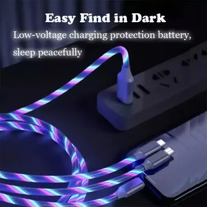 Kabel Pengisi Daya Cepat Bercahaya LED 3 in 1 dengan Konektor Tipe C dan USB untuk Aksesoris Ponsel iPhone - Product Image 4