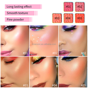 2024 nuovo arrivato 5 colori fard polvere singola tavolozza <span class=keywords><strong>rosa</strong></span> arancio per guancia Private Label - Product Image 5