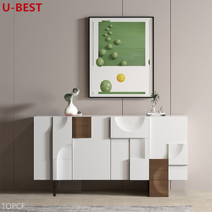 Aparador de Diseño Moderno con Cajones, Mueble de Esquina para Comedor, Color Negro - Product Image 1