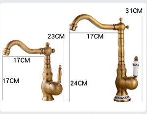 Grifo monomando termostático de latón antiguo retro europeo para lavabo, con válvula cerámica duradera, montaje <span class=keywords><strong>en</strong></span> cubierta, un solo orificio, para dormitorio - Product Image 6