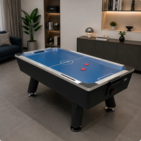 Table de hockey sur air de 8 pieds pour salle de jeux à domicile avec marqueur électronique, pieds réglables, surface ignifuge, certifiée CE, ventilateur