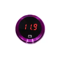 Voltmeter Otomatis YOMI 37mm Universal Pengganti/Perbaikan LED Merah Mobil Mini Ungu Asap Digital Gauge Cina Zhejiang