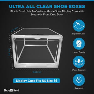 Transparent PP Injection Foldable Stackable Rectangle Shoe <b>Box</b> Eco-Friendly High Quality Sneakers <b>Storage</b> Modern Luxury Heavy - Product Image 4