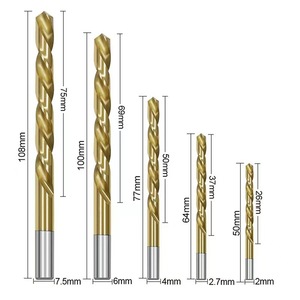 10 pezzi in acciaio britannico placcato in titanio ad alta velocità con estrattore a vite a sinistra <span class=keywords><strong>Set</strong></span> di punte da trapano in ferro di grado industriale - Product Image 3
